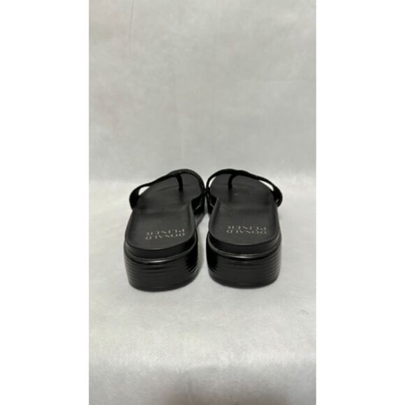 Donald Pilner Women's Fiji Platform Slide Black Metallic Leather 9M - Picture 4 of 5